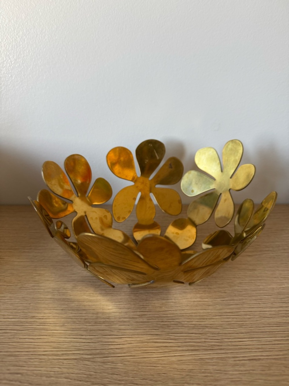 IKEA Gold Floral Metal Decorative Bowl